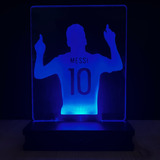 Lampara Led 3d Rgb Holograma Con Control Messi 10