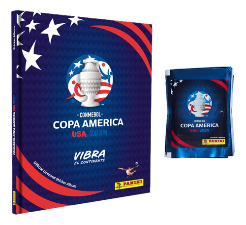 Figuritas Copa America 2024 Album Tapa Dura + 25 Sobres Fs