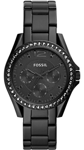 Reloj Fossil Es4519 Acero Dama 100% Original Pulso Negro