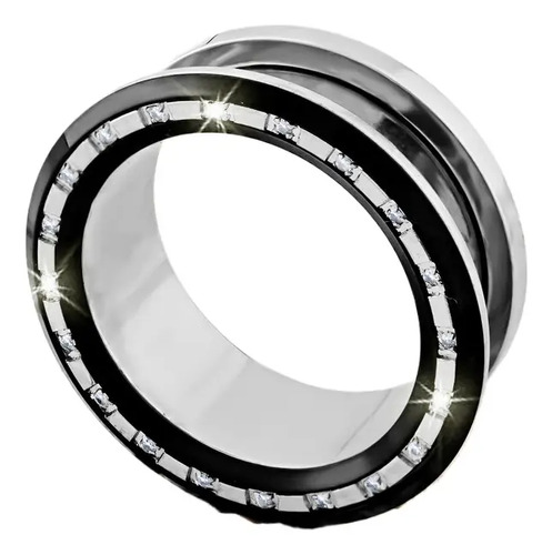 Alargador Aço Cirúrgico Black Com Zircônia 10035