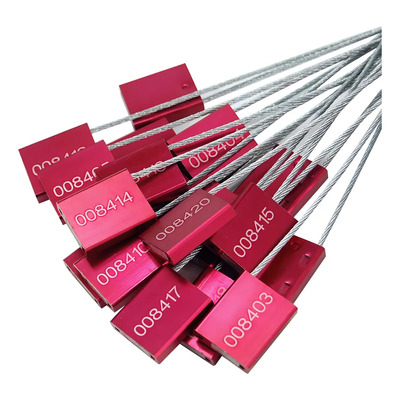 Sellos Seguridad Wanlian Metal Rojos 30cm ISO 17712 Numerados x100 | Meses sin interés
