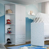 Guarda Roupa Infantil 2 Portas New Baby Branco/azul/rosa