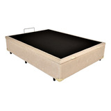 Cama Box Baú Viúva + Colchão Molas Ecoflex Soft 128x188 Cor Suede Bege