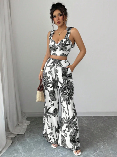 Elegante Conjunto Bohemio De Top Y Pantalón Para Mujer | MercadoLibre