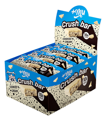 Crush Bar Sabor Cookies'n Cream 480g Com 12 Unidades +mu Sabor Cookies