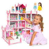 Casa De Muñecas Para Niñas Con Muñecas Y Muebles Unih