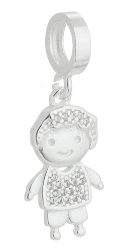 Berloque Filho De Prata Com Zirconia Cravada Charms-prata925