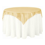 Linentablecloth 60-inch Square Satin Overlay Gold