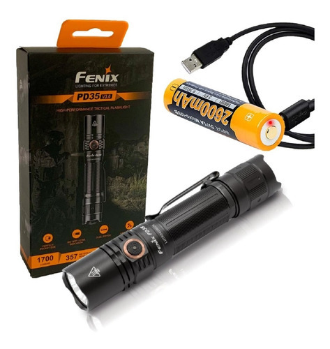 Linterna Tactica Led Fenix Pd35 V3.0 1700 Lumens 360 Mts