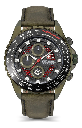 Reloj Swiss Military Smwgc2102290 Para Hombre Cronografo Color De La Malla Oliva Color Del Bisel Negro Color Del Fondo Negro