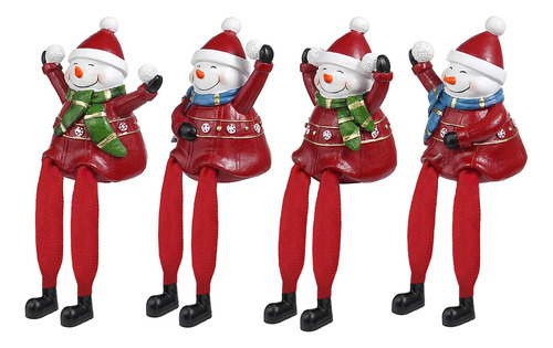 Figuras Navidad Resina - Muneco Nieve Luces Led