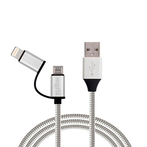 Cable Usb 2 En 1 Micro Usb Lighting Carga Y Datos 2.1a