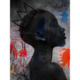 Cuadro Decorativo Canvas 50x70cm Retrato Mujer Graffiti