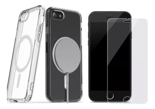 Kit Case Capa Magnética Para iPhone 8 / Se 2020 + Pelicula