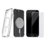 Kit Case Capa Magnética Para iPhone 8 / Se 2020 + Pelicula