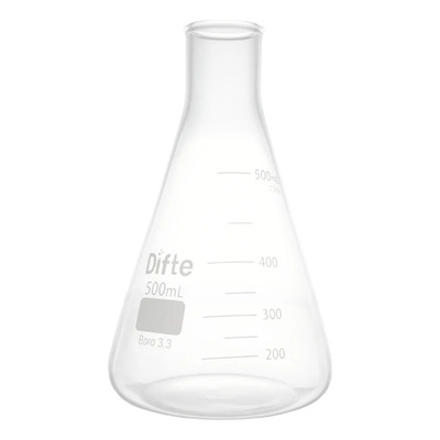 Matraz Erlenmeyer Borosilicato Graduado De 500 Ml Difte | Envío gratis