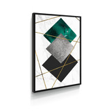 Quadro Decorativo Geométrico Mosaico Moldura Vidro Quarto