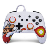 Control Alámbrico Nintendo Switch Fire Mario Powera Color Blanco