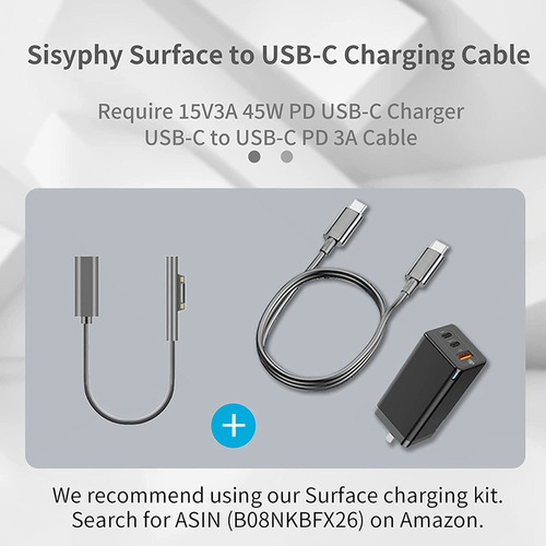 Cable De Carga Surface Connect A Usb-c Para Surface Pro7 Go2