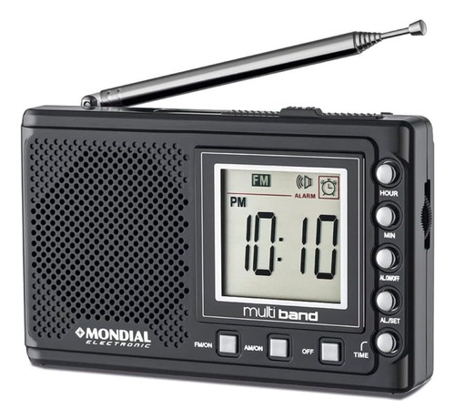 Rádio Portátil Mondial Rp-04 Multi Band Grafite Bivolt