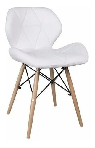 Silla Eames Tapizada Eco Cuero Acolchado Capitone Madera