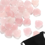 24 Piedras De Amor De Corazn De Cuarzo Rosa De 0.8 Pulgadas,