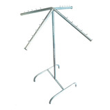 Rack Para Ropa, Rack 4 Ganchos Blíster Galvanizado 2 Piezas