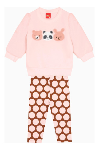 Conjunto Kyly Infantil Feminino Moletom Felpad Inverno 1 2 3