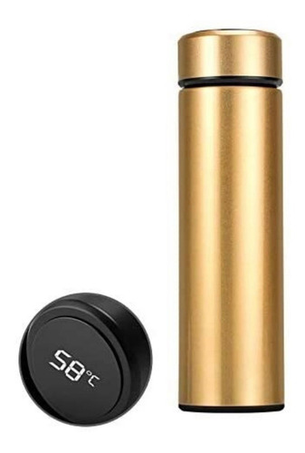 Termo Con Sensor Temperatura Botella Termica 500 Ml Acero Color Dorado