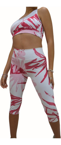 Calza Deportiva Mujer Gym Pescadora Capri Estampada Art C240