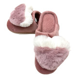 Pantuflas Rosa Viejo Corazón Bicolor Simil Piel Conejo S-m-l