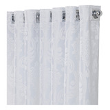 Cortina Jacquard 210 X 1,50 Altura Semi Blackout Sala/quarto Cor Branco