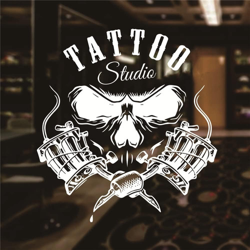 Vinilo Tatuaje Estudio Logotipo Signo Pared Ventana Pegatina