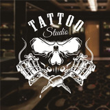 Vinilo Tatuaje Estudio Logotipo Signo Pared Ventana Pegatina