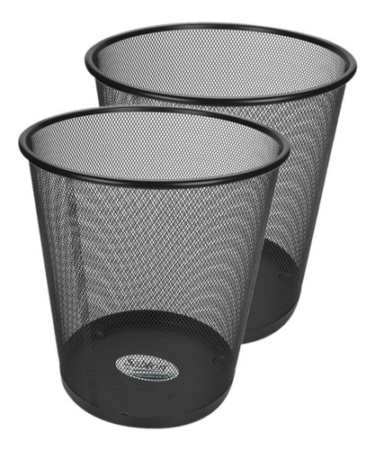 2 Pack Cesto De Malla Mesh 12.5l Redondo Color Negro