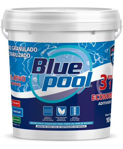 Cloro 3 Em 1 Economic Bluepool  Piscina Balde 10kg- Fluidra