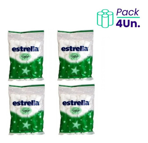 Pompones De Algodón Estrella 50 Unidades Pack X4