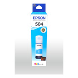 Tinta Epson Original T504 70ml Ecotank L4150/l416 Color Cian