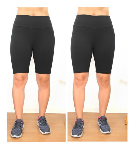 Kit 2 Bermuda Legging Feminina Suplex Academia Bike Fitness