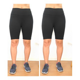 Kit 2 Bermuda Legging Feminina Suplex Academia Bike Fitness