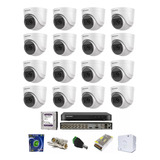 Kit Dvr 16 Canais Hikvision+16 Cameras 2,8mm +fonte+brinde