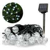 Kit 2 Solar Pisca-pisca 30 Bolas Led Solar Natal Branco Frio