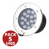 Foco Led Piso 15w Ext Embutido Luz Calida / Fria Pack 5 Und