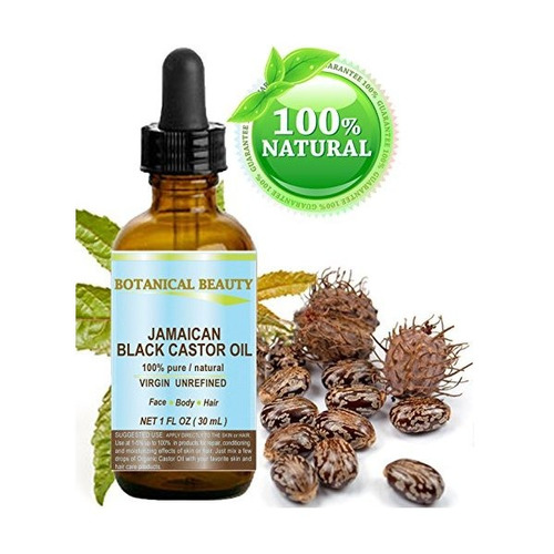 Botánico Belleza De Jamaica Negro Aceite De Ricino, 1 Oz