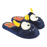 Pantufla Para Niño Modelo Monstruo Toro Peluche Moda Felpa