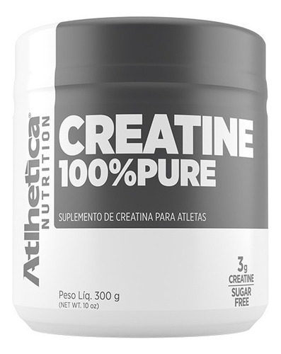 Creatina 100% Pura 300g Pote - Atlhetica Nutrition