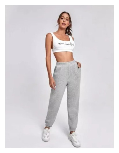 Pantalón Joggers Mujer, Buzo - Gris