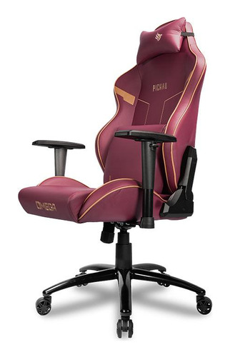 Cadeira Gamer Pichau Omega L, Vermelho E Dourado/ Omgl Cor Vermelho/dourado Material Do Estofamento Pu