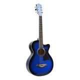 Guitarra Electroacústica Femmto Criolla Ag003 Para Diestros Azul Arce Brillante Con Ecualizador Activo