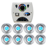 Kit 8 Hiper Led 9w Rgb 50mm Frontal Inox + Four Fix 81w Wifi